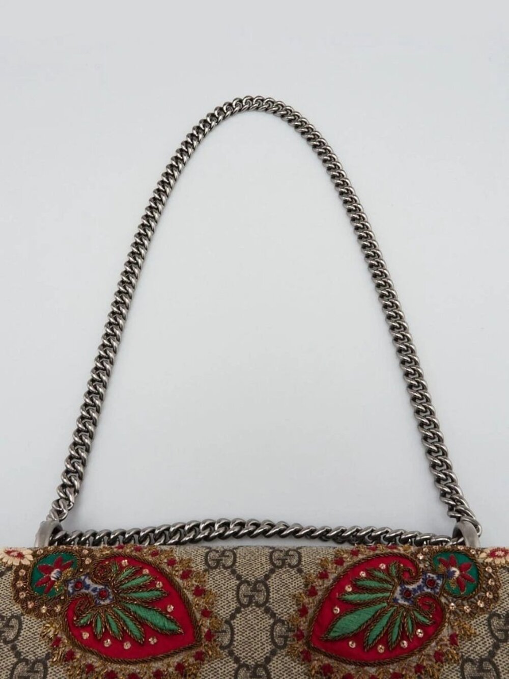 Gucci Beige GG Supreme Coated Canvas and Python Embroidered Dionysus Small - Picture 7 of 12